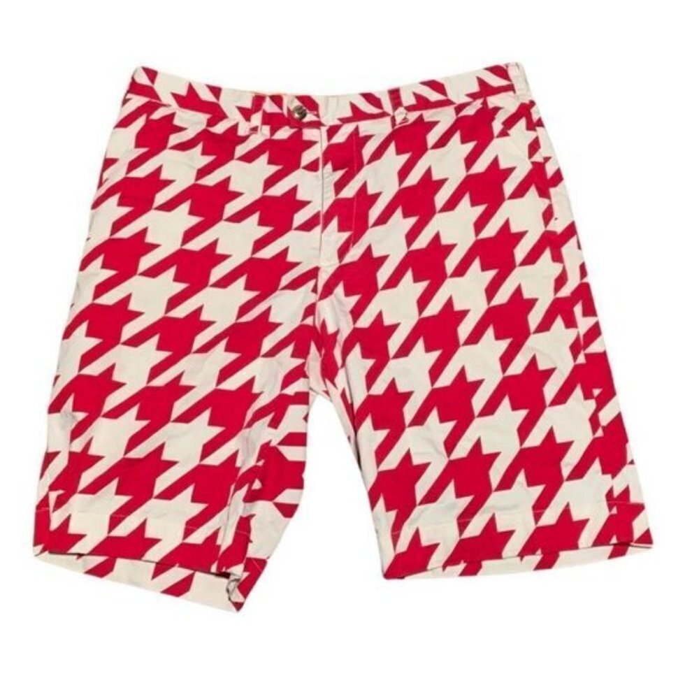 Loudmouth Golf Size 38 Red White Mens Shorts